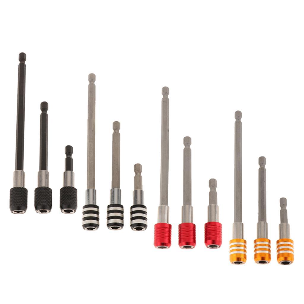 3Pcs 1/4 Screwdriver Extension Quick Release Hex Shank Holder Drill Bits