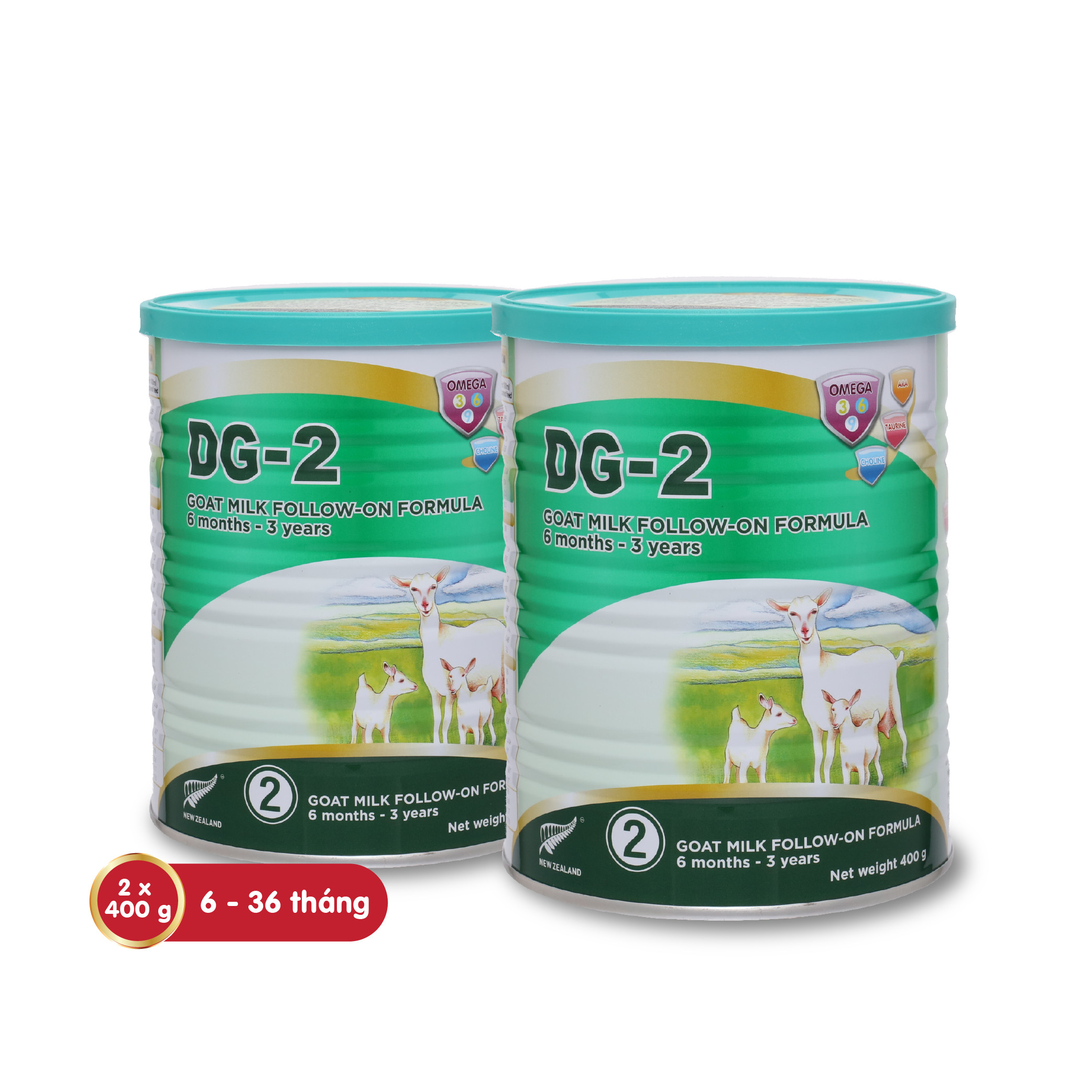 Combo 2 lon Sữa Dê DG-2 400g Tặng 1 chiếc túi vải DG xinh xắn
