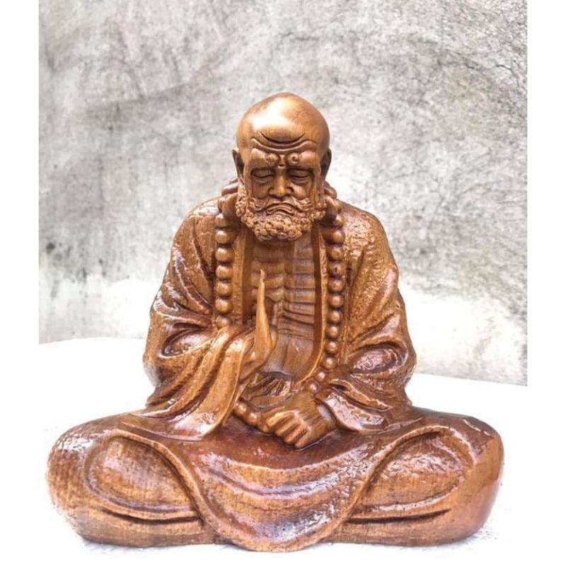 TƯỢNG sư tổ ngồi thiền gỗ vàng thơm