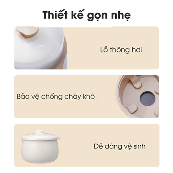 Nồi nấu chậm đa năng 4in1 SAMONO SW-SC08 0.8L hàng chính hãng