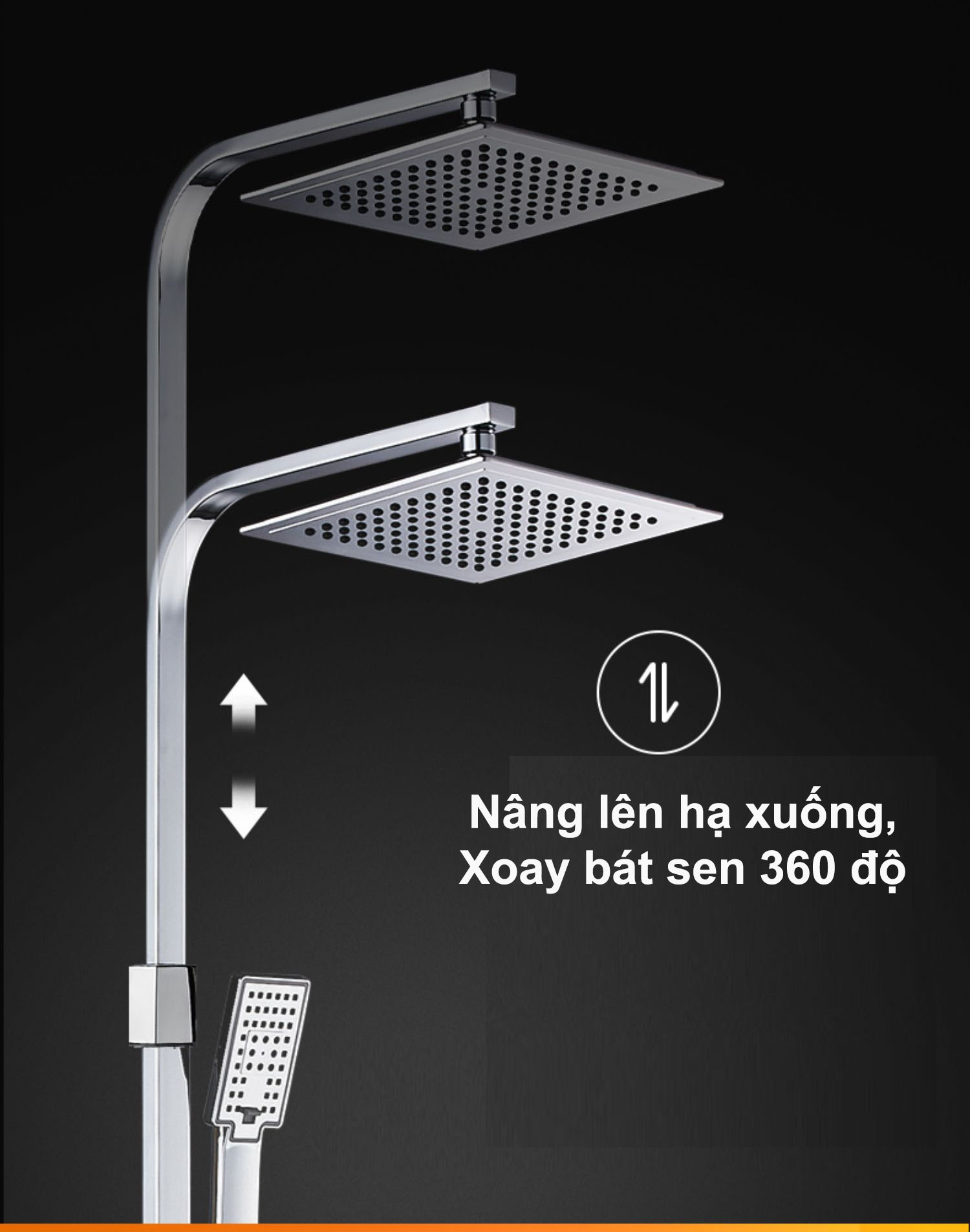 Bộ sen cây tắm đứng Nóng Lạnh Bộ sen vòi tắm chuẩn INOX 304 - Hàng Chính Hãng