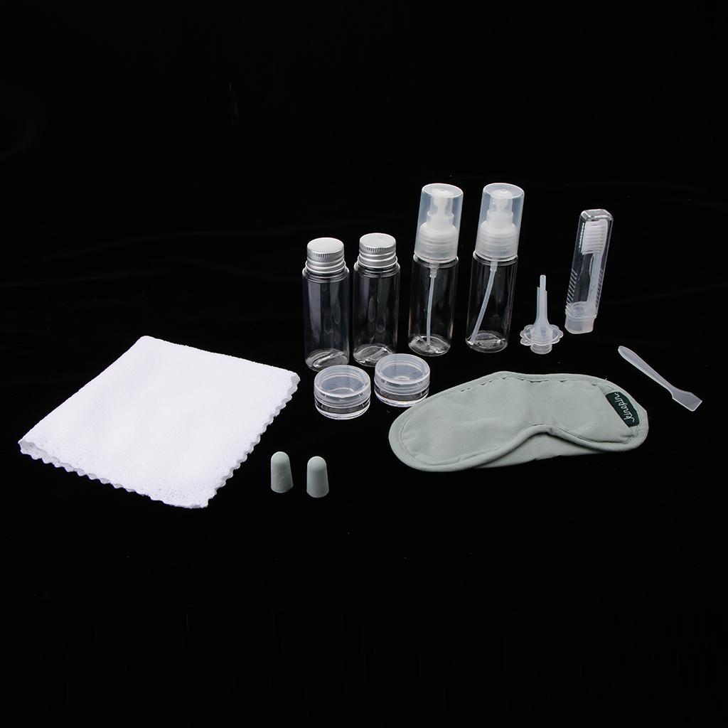15pcs Makeup Spray Bottle Lotion Case Empty Container Travel Eyemask Set Kit