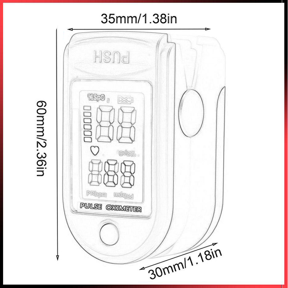 Thiết Bị Kiểm Tra Nhịp Tim, Kiểm Tra Nồng Độ Oxy Màn Hình Màu Kèm 2 pin AAA