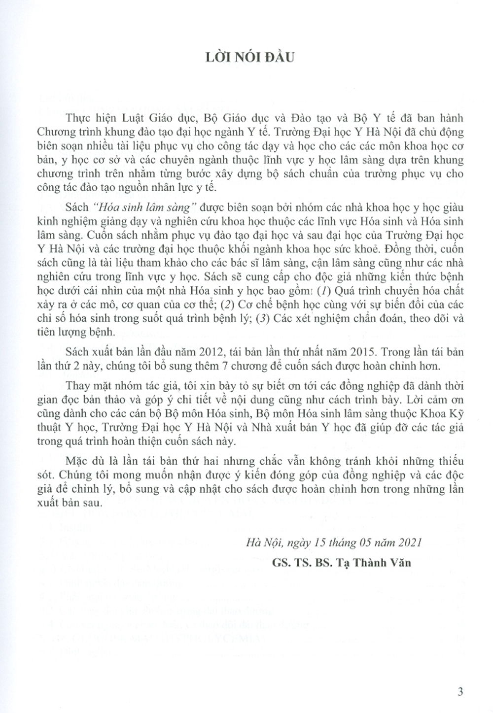 Hóa Sinh Lâm Sàng (Sách đào tạo Đại học) - Tái bản lần thứ hai có sửa chữa, bổ sung (2021)