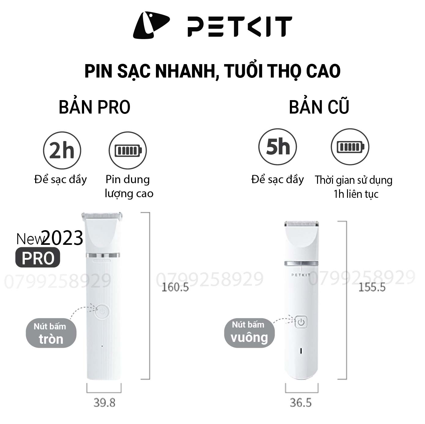 Tông Đơ Đa Năng PETKIT 2in1 Chuyên Dụng Cắt Tỉa Cho Chó Mèo Phiên Bản Pro 2023