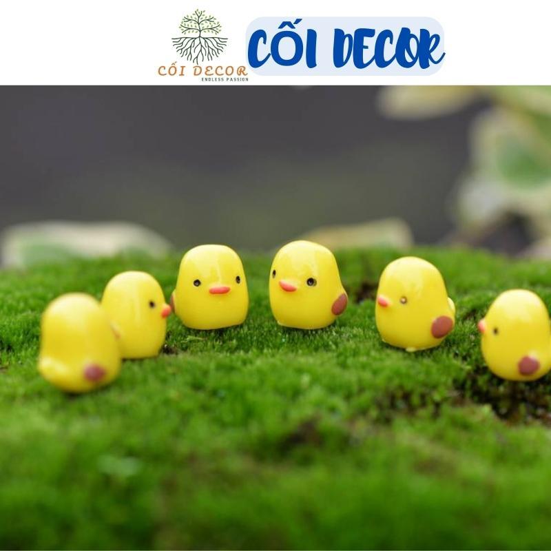 Tiểu cảnh mini ️ Gà vàng nhỏ H070 chơi trong vườn trang trí sen đá, sân vườn, bể cá, tiểu cảnh