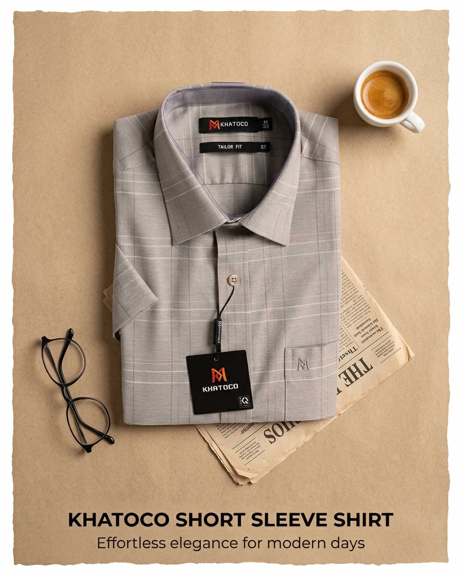 Áo sơ mi tay ngắn Khatoco (M-3XL)