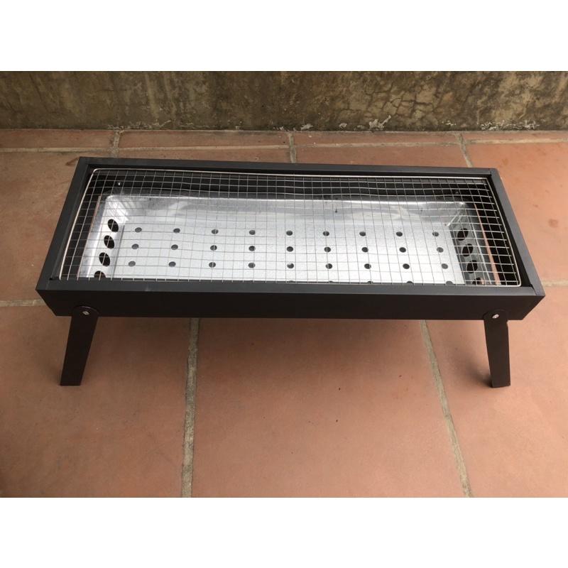 Bếp nướng than hoa BBQ ngoài trời loại dài chất liệu INOX gấp gọn tiện lợi khi mang đi du lịch