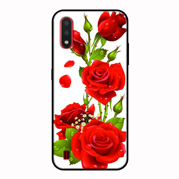 Ốp lưng điện thoại Samsung Galaxy A01 viền dẻo TPU BST HOA Mẫu 18