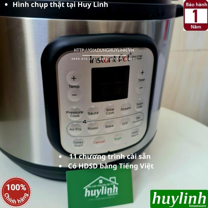 Nồi áp suất điện kết hợp chiên không dầu Instant POT Duo Crisp 11-in-1 - 8 lít - 11 chức năng - Hàng chính hãng