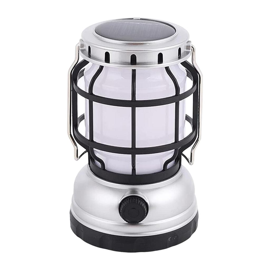 Solar Camping Lantern Phone Charger Waterproof Hanging Lamp Lighting