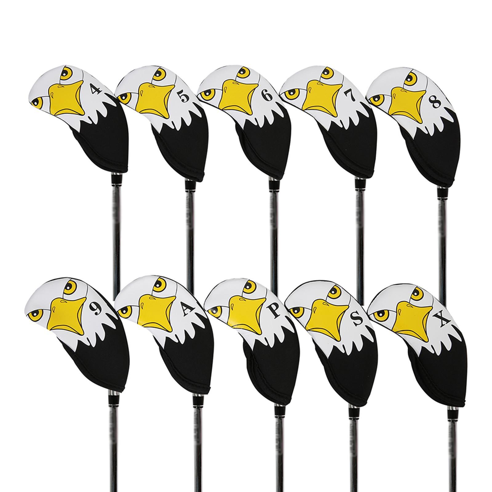10Pcs Golf Iron Headcovers Golf Club Head Cover Protective Headcover Sleeve