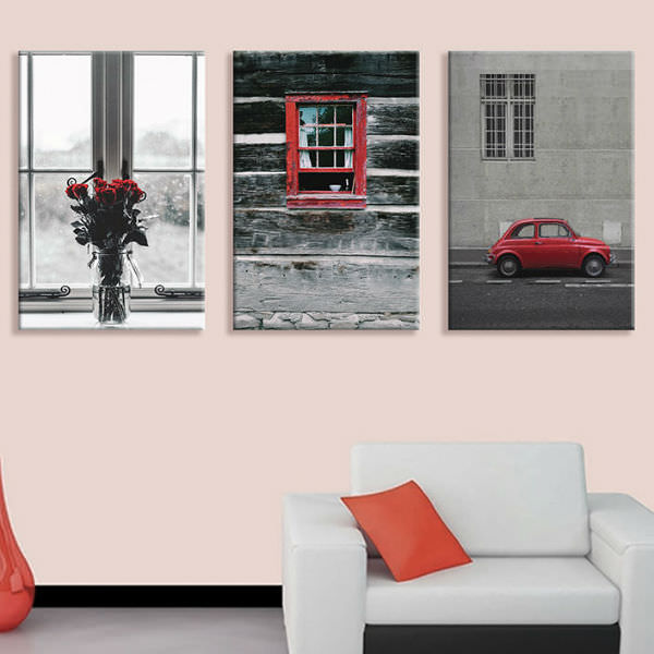 Bộ 3 Tranh Ép Gỗ MDF Treo Quán Cà Phê "Bình Lặng" W173