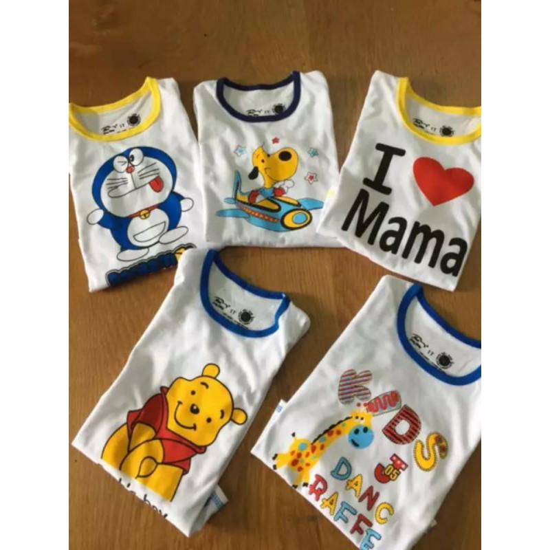 Sét 3 bộ cộc tay thun cotton cho bé size 4kg đến 45kg.Ngẫu nhiên màu