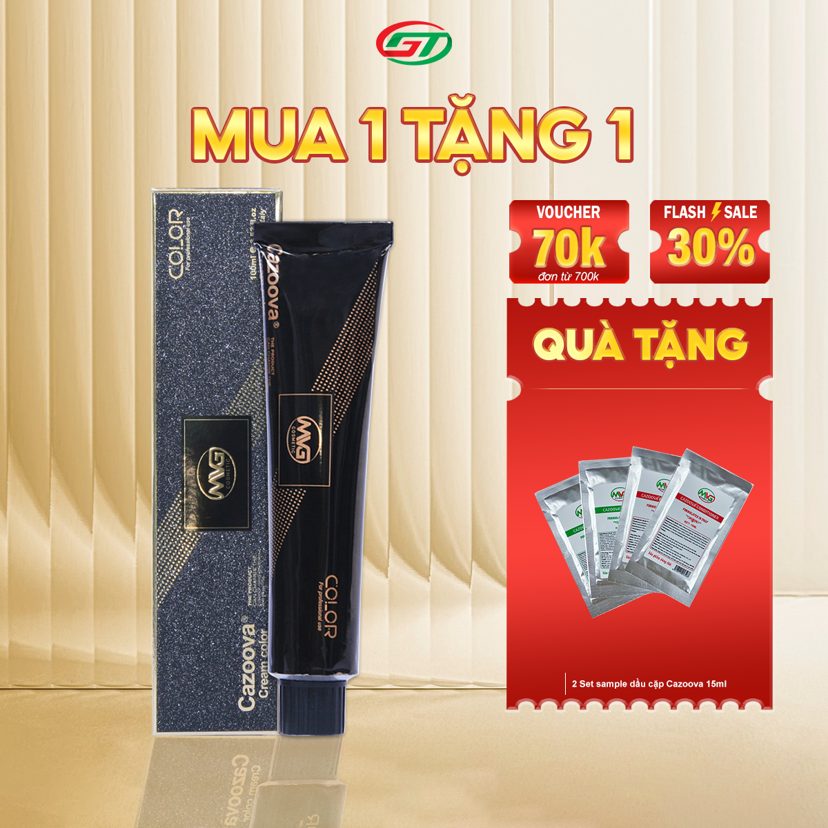 Thuốc Nhuộm Tóc cân bằng và phủ bạc cao cấp, màu nhuộm CAZOOVA 100ML