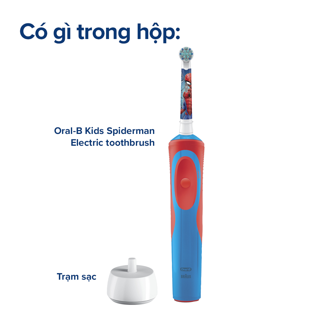 Bàn chải đánh răng điện trẻ em Oral-B Vitality D12 Spiderman
