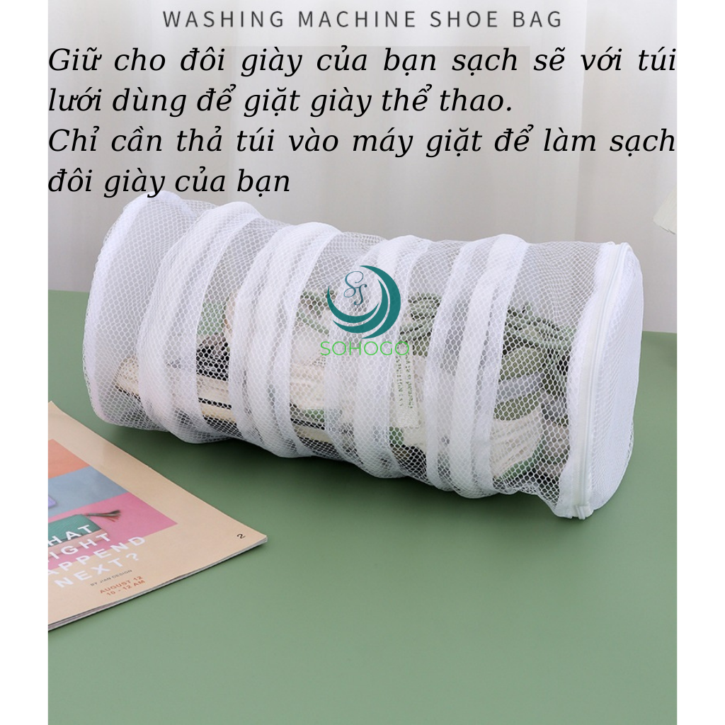  Túi Giặt Giày, Có Dây Kéo Chắc Chắn Giày Bảo Quản Túi Giặt, Loại Bỏ Bụi Bẩn Polyester Sang Trọng Túi Làm Sạch Giày