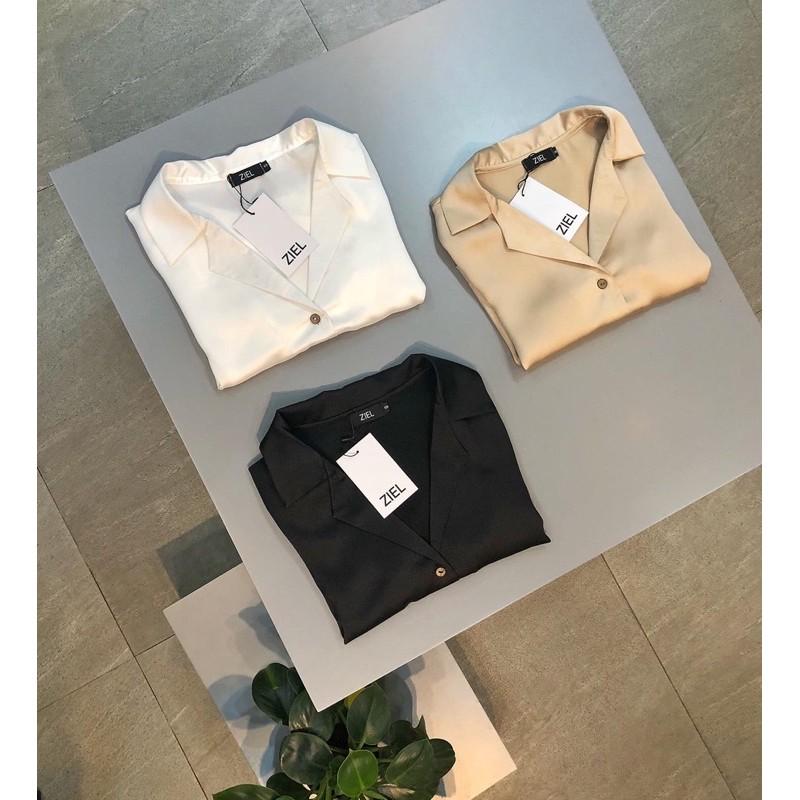 ZIEL Sơ mi dáng croptop lụa | Oak Top