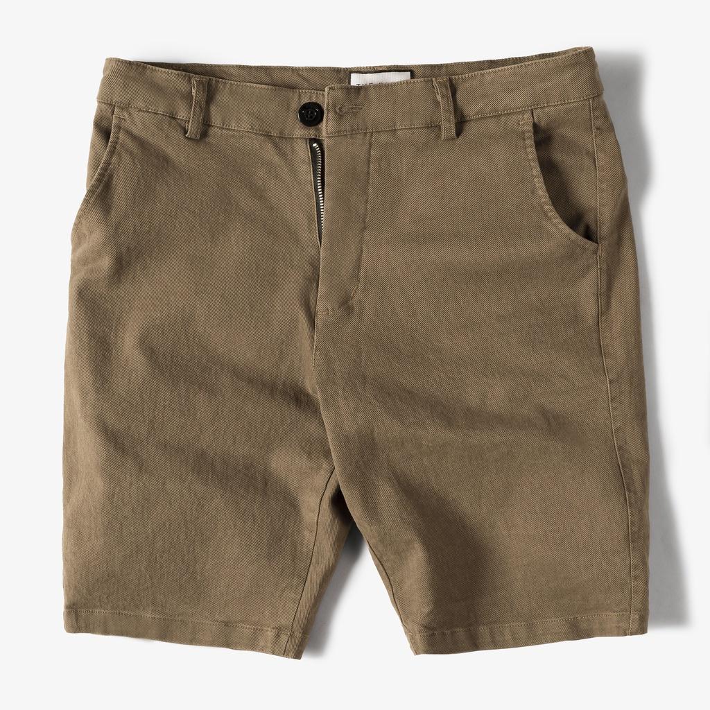 Quần short kaki nam THE BASIS, chât liệu kaki jean co giãn, form regular ôm vừa vặn QK05