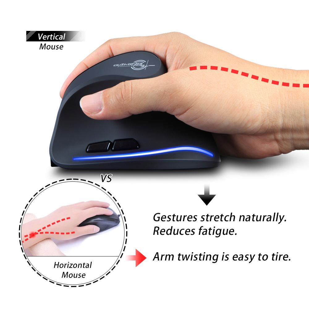 F-35 Mouse Wireless Vertical Mouse Ergonomic Rechargeable 2400 DPI Optional Portable Gaming Mouse for Mac Laptop PC