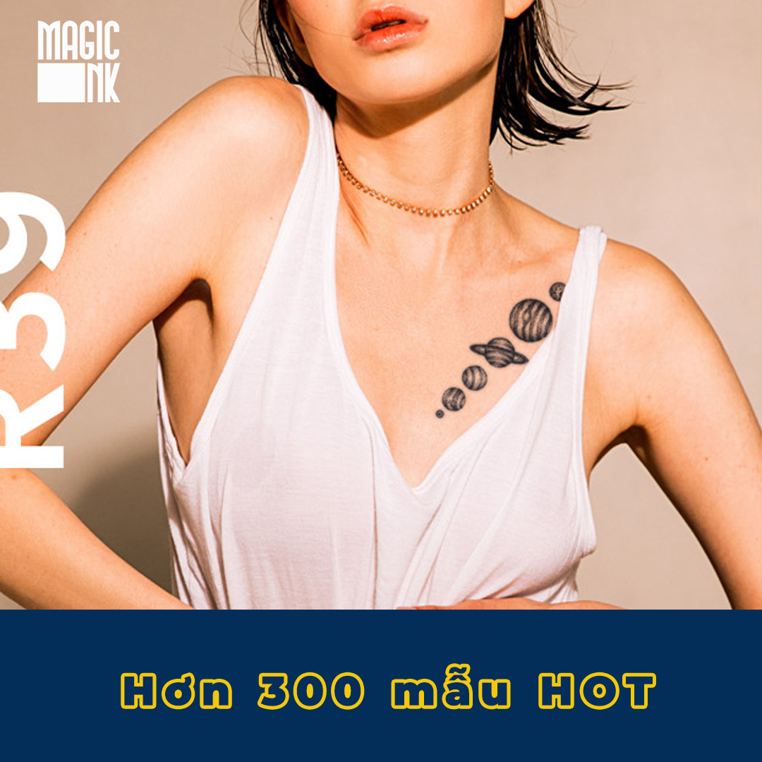 Hình xăm dán tạm thời 15 ngày Magic Ink - mz23 - xăm giả đẹp & ngầu y xăm thật, chống nước 100%