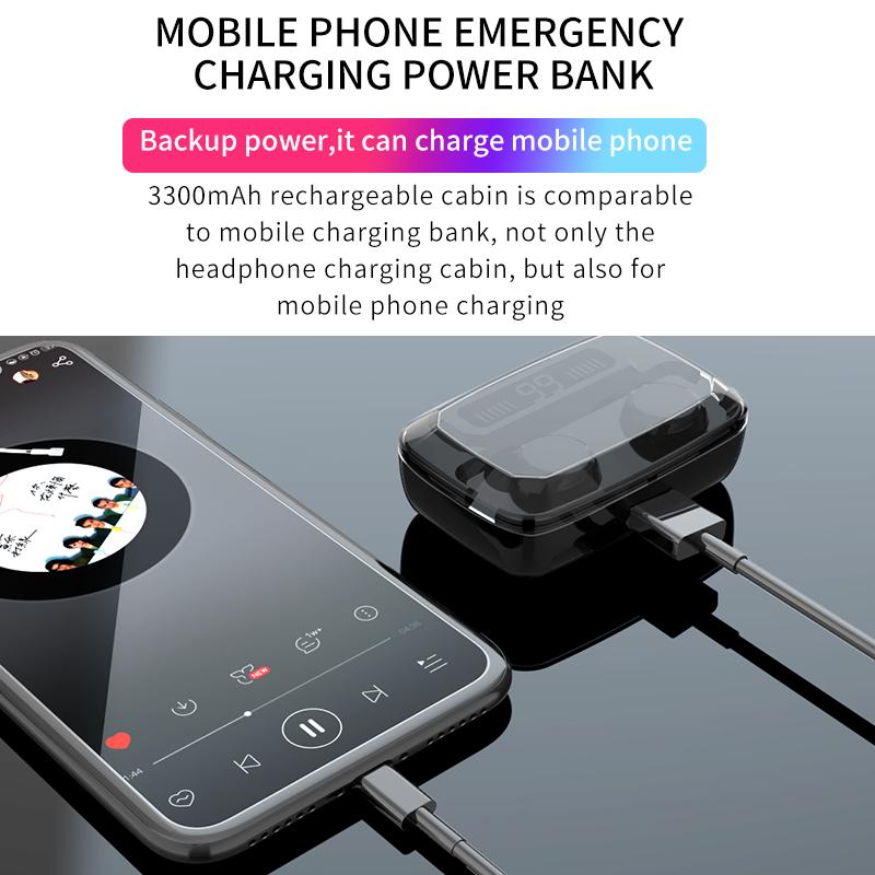 Ban Đầu M11-9 Tai Nghe Không Dây TWS Bluetooth5.0 Tai Nghe HiFi IPX7 Chống Nước Tai Nghe Nhét Tai Điều Khiển Cảm Ứng Thể Thao/Trò Chơi