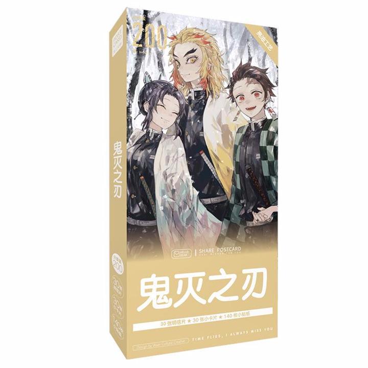 Postcard Kimetsu No Yaiba Diệt Quỷ Cứu Nhân mẫu 2 hộp ảnh bộ ảnh có ảnh dán sticker lomo bưu thiếp tặng ảnh thiết kế Vcone