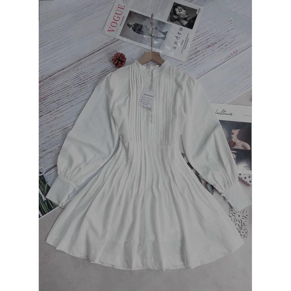 Đầm nữ babydoll xếp ly tay dài Lin Dress