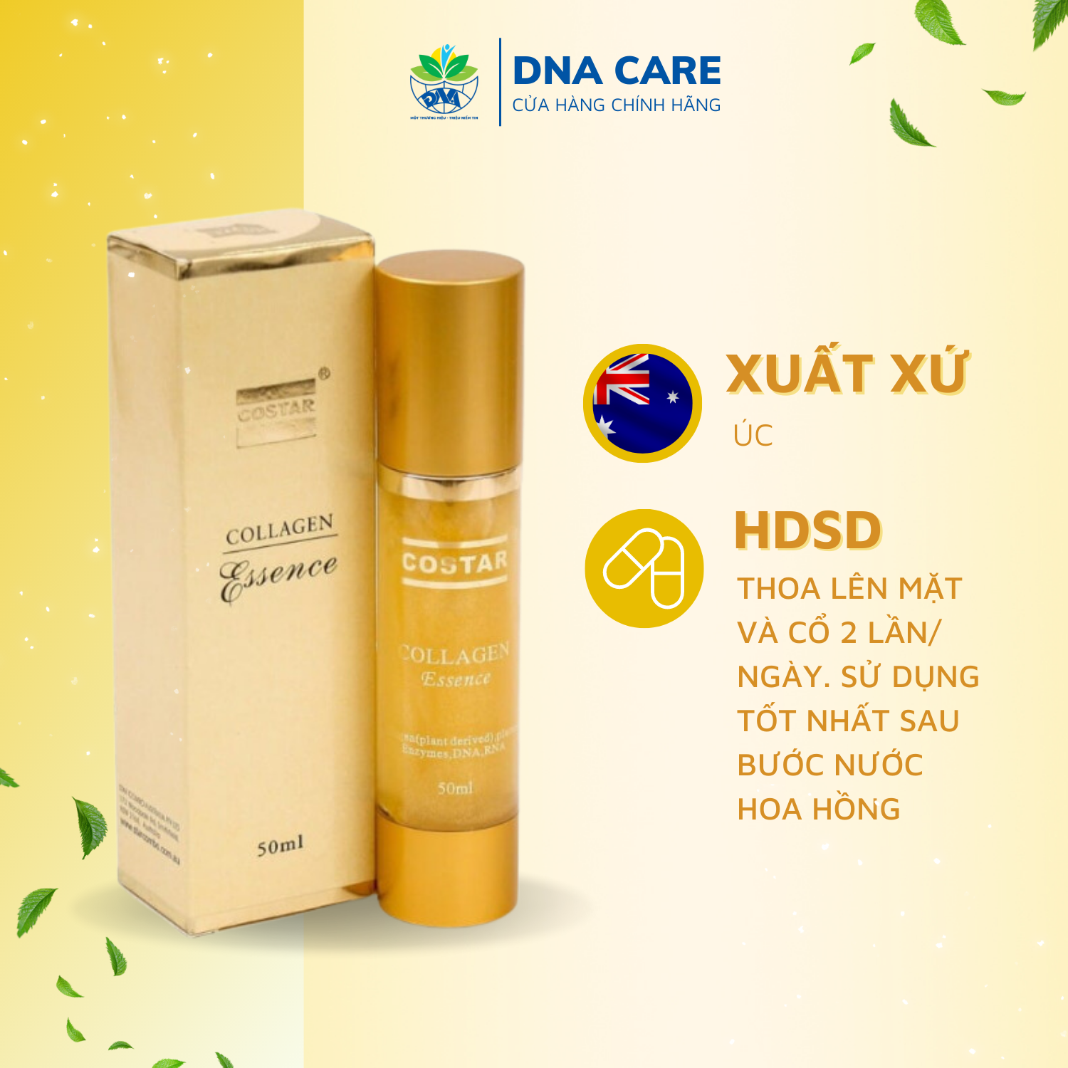 Tinh chất vàng Costar Collagen Essence chai 50ml