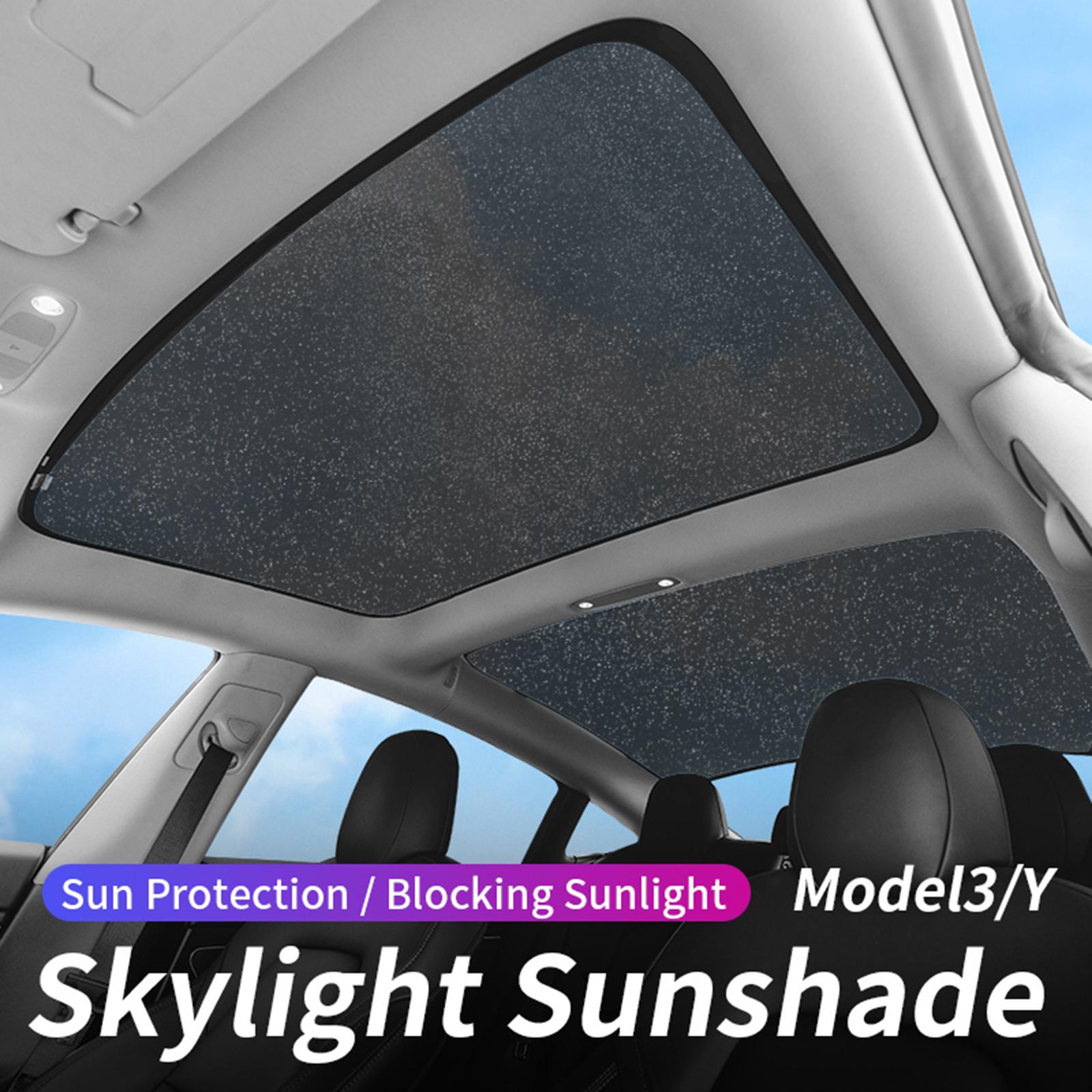 Front and Rear Glass Roof Sunshade Window Sunroof Sun Shade Sun Protection for Tesla Model 3