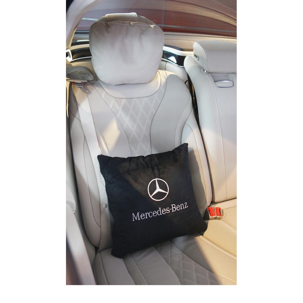 Gối và chăn (mền) 2 trong 1 (logo HÃNG XE MERCEDEZ) - Sử dụng làm tựa lưng, chăn đắp văn phòng hoặc ô tô tiện dụng