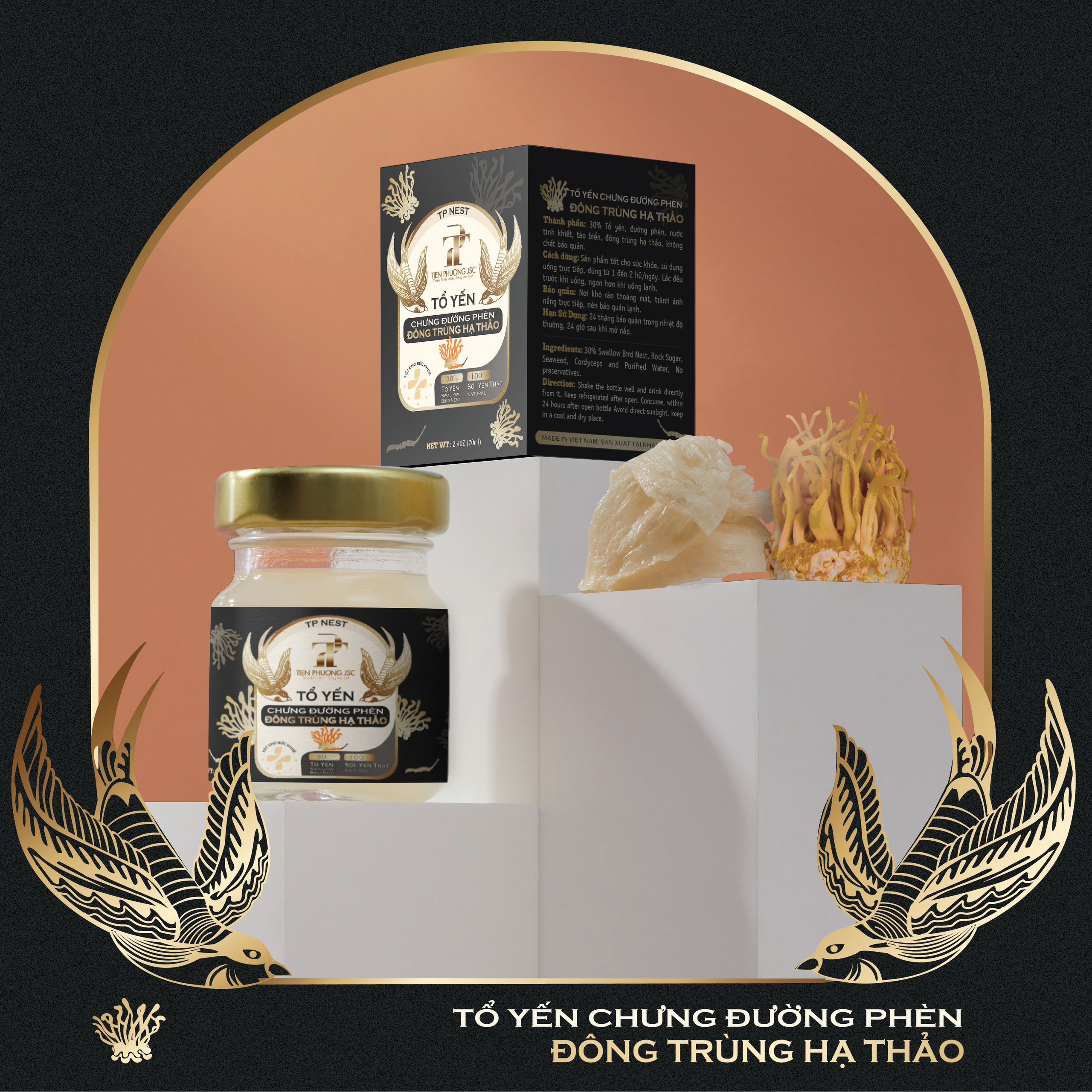 Tổ yến chưng đường phèn Đông trùng hạ thảo - Tiến Phương JSC