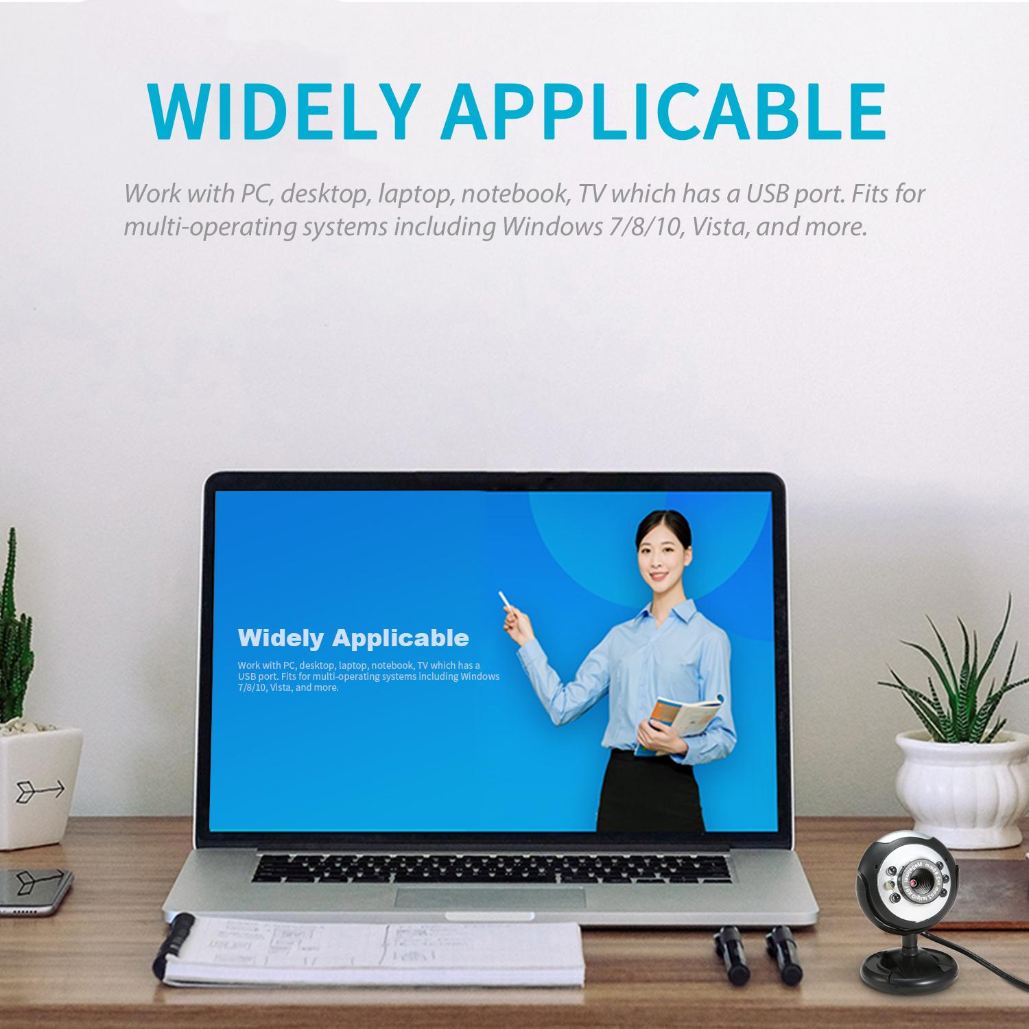 Webcam Camera Qua Usb Có Thể Xoay 360 Độ Cho Pc Máy Tính Xách Tay Trực Tiếp Hội Nghị Truyền Hình 640P
