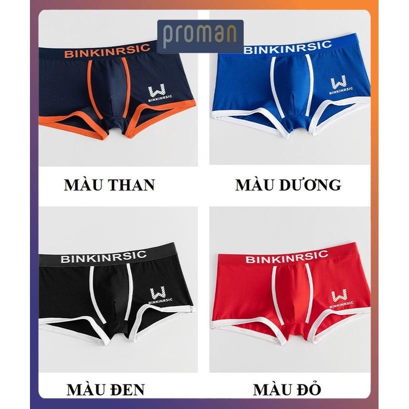Quần lót nam boxer cao cấp Cotton, Quần sịp nam cotton boxer BINKIN co giãn 4 chiều hàng xuất khẩu SD09 SL02 - PROMAN