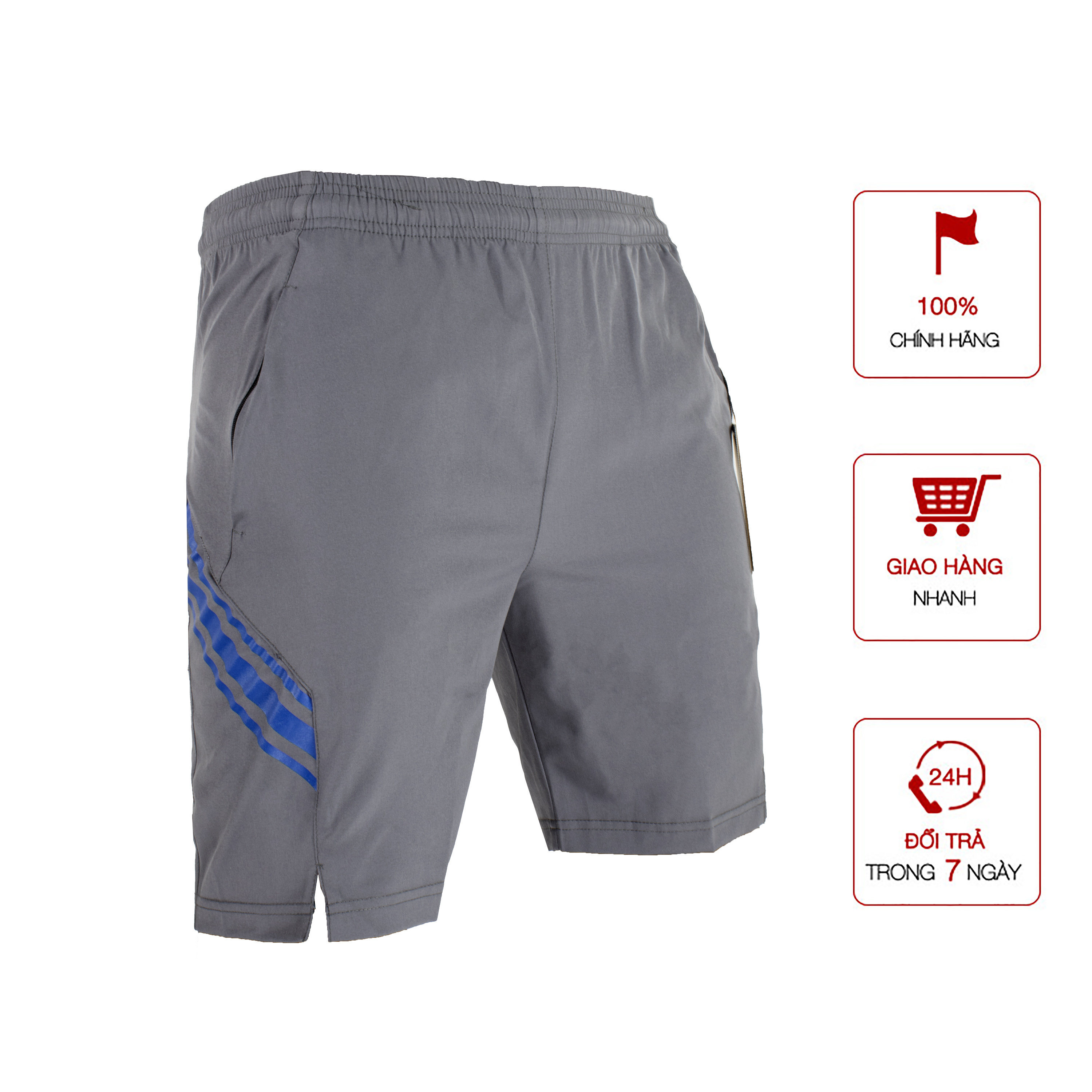 Quần Short Gió , Quần Đùi Nam Thể Thao Chất Vải Đẹp Form Rộng Màu Xanh Đen Thể Thao Nam Tính Cao Cấp Big Sport  BS16- Xám - XL