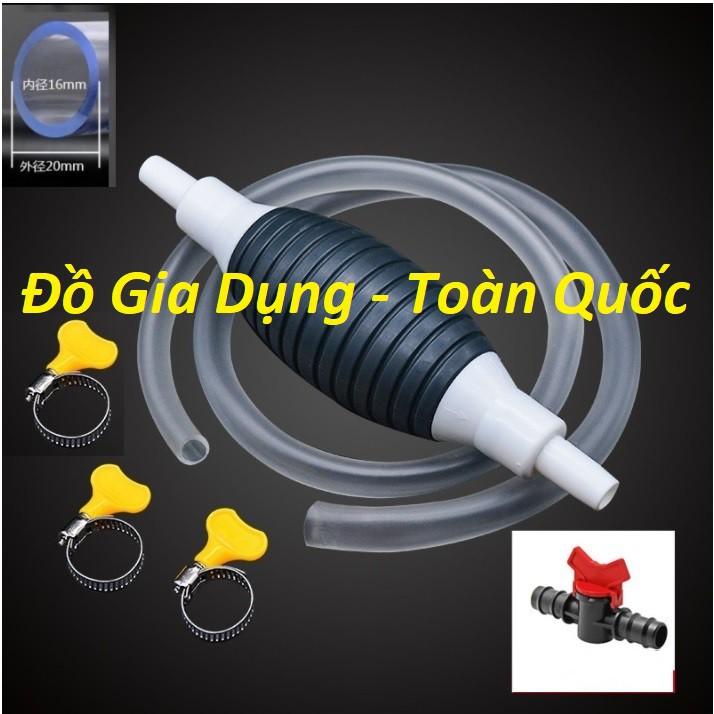 ( dây dài 2M kèm van khóa )-Dụng cụ bơm hút rượu xăng dầu chất lỏng bóp tay - ống hút xăng dầu chất lỏng, hút bể cá