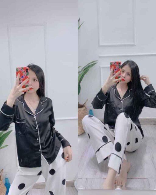 Bộ lụa tay dài quần dài hàng loại 1