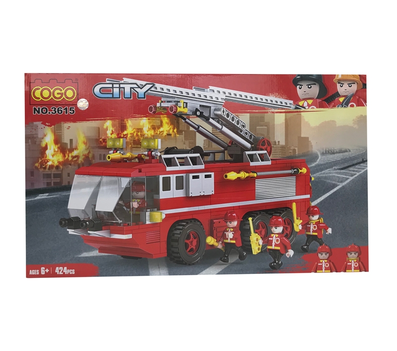Đồ Chơi Lắp Ráp Phát Triển Trí Tuệ - Xe Cứu Hỏa COGO No.3615