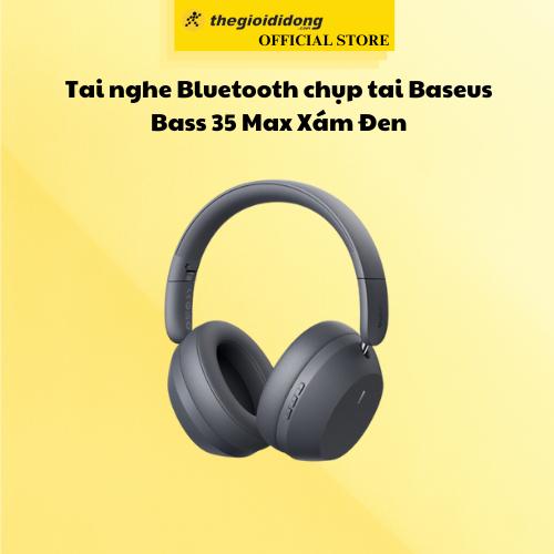 Tai nghe Bluetooth chụp tai Baseus Bass 35 Max Xám Đen - Hàng Chính Hãng