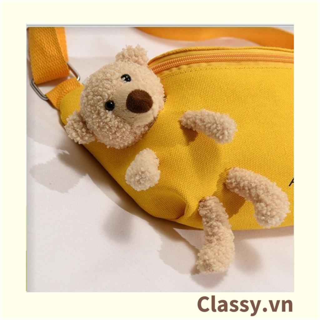 Túi bao tử nữ Classy vải canvas đi chơi mini nhỏ giá rẻ đẹp hoạ tiết chú gấu xinh T278