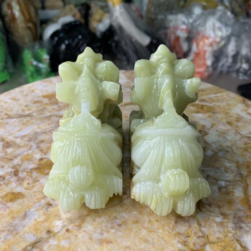 Cặp Tỳ Hưu Chiêu Tài Lộc Đá Ngọc Onix - ngang 10cm