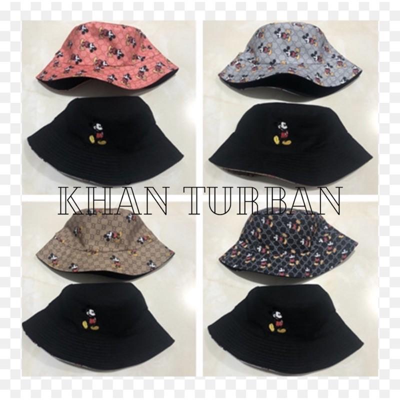 Mũ bucket hoạt hình mickey nón in hình mickey dễ thương - Khăn turban