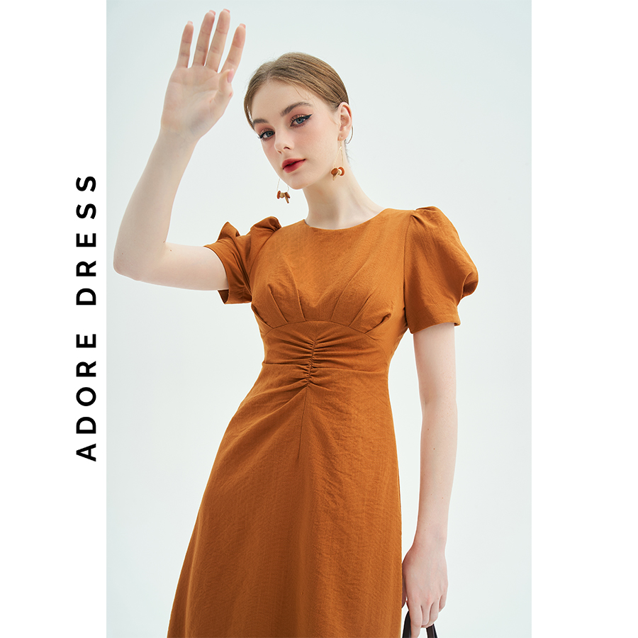 Đầm Midi dresses casual style giả đũi trơn cam nghệ và xanh mint 311DR2036  ADORE DRESS