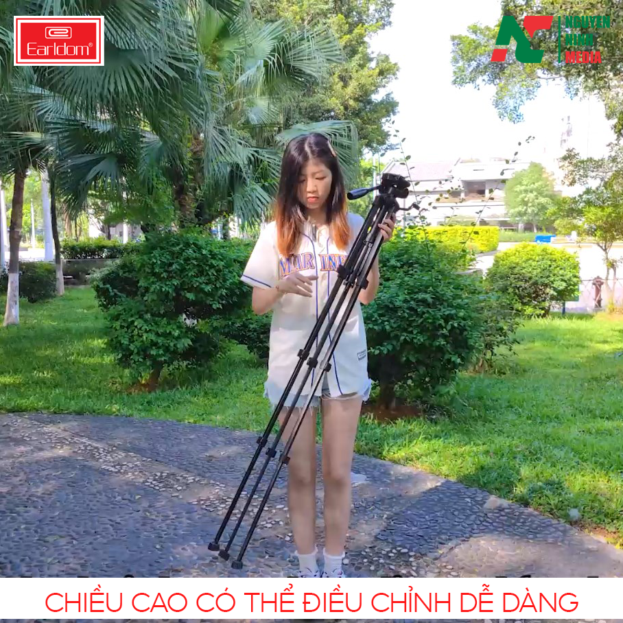 Tripod Máy Ảnh 3 Chân Cao Cấp Earldom ET- EH102 - Hàng Chính Hãng