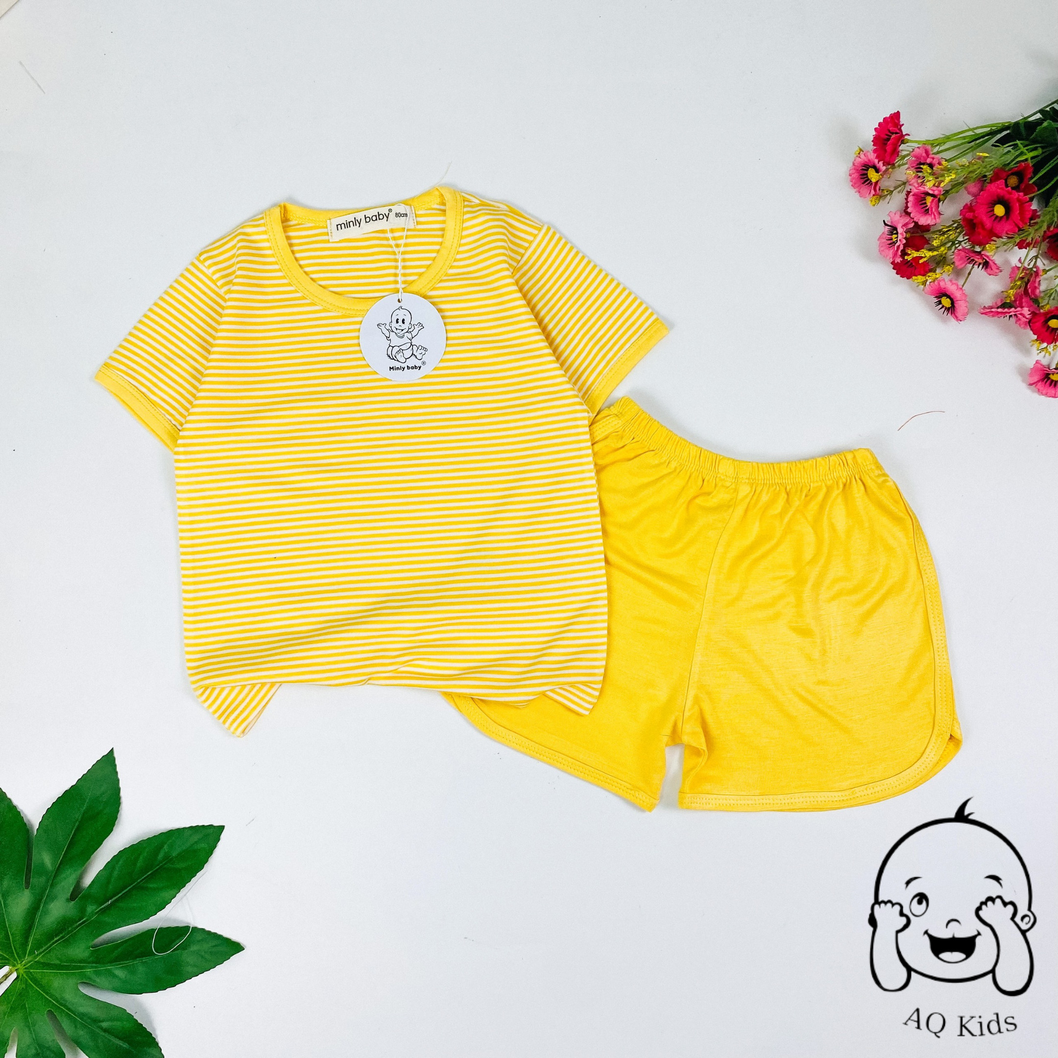 Bộ Cộc Tay THUN LẠNH MINKY MOM In Hình Toàn Thân Dễ Thương Cho Bé 20kg -32kg {Hàng chuẩn loại 1