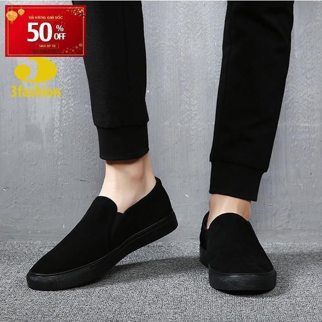 FreeShip Giày Slip-On Vải Cao Cấp Mềm Êm Chân Thiết Kế Nam Tính 3Fashion - 2737