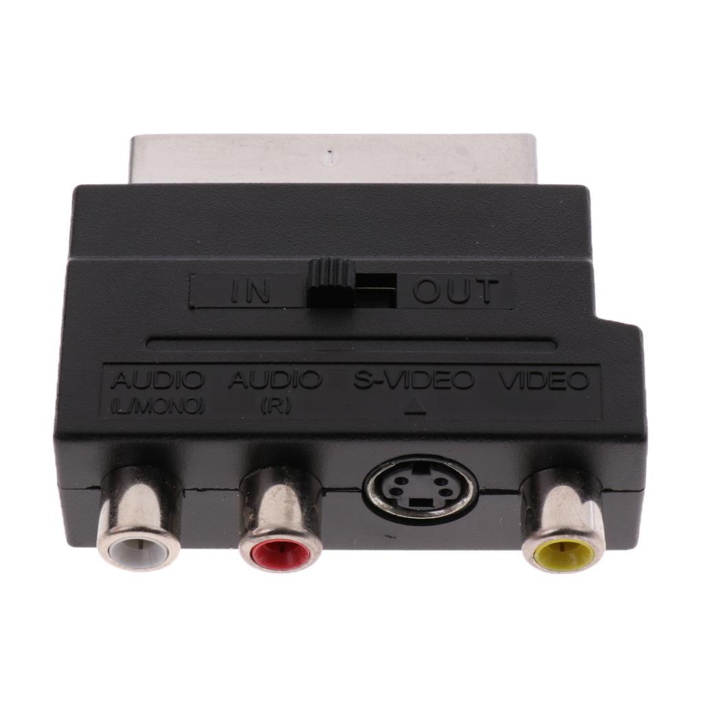 Adaptor AV Block To 3 x RCA Phono Composite S-Video With In/Out Switch