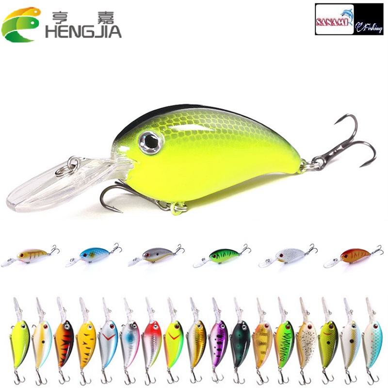 Mồi Giả Câu Lure Chính Hãng HENGJIA 3D MO16 Kèm 4 Móc Câu 14g Siêu Nhạy Và Bén Cá - Sanami Fishing