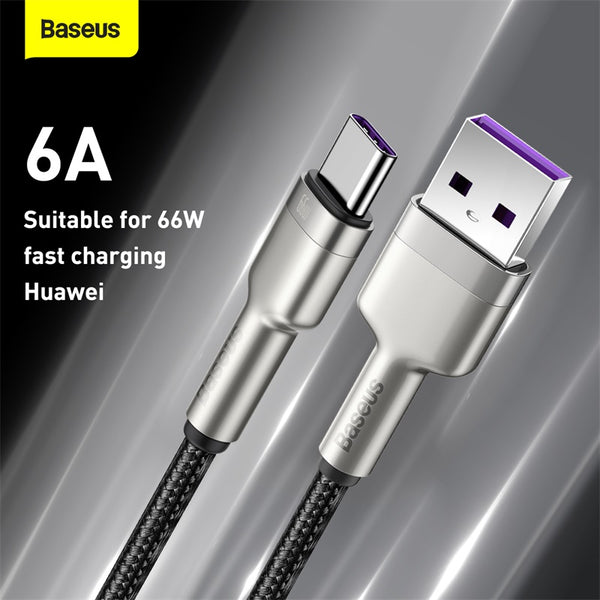 Cáp sạc nhanh, siêu bền Baseus Cafule Series Metal Data Cable USB to Type-C 66W CAKF- Hàng chính hãng