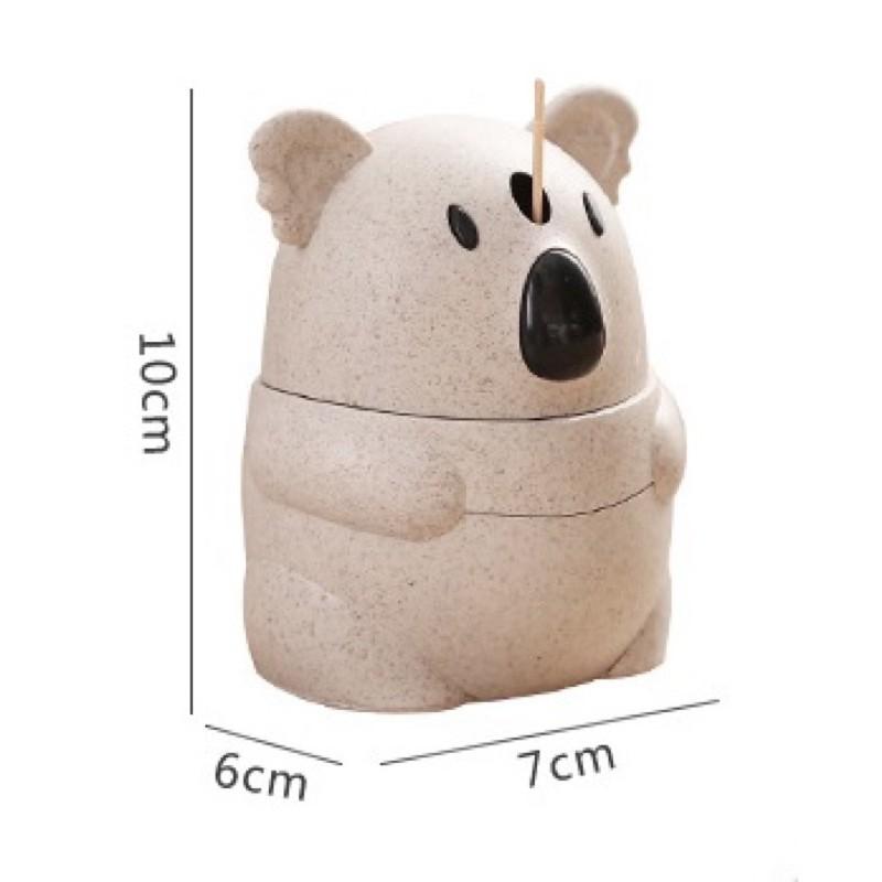 Hộp Đựng Tăm Chất Liệu Lúa Mạch Hình Gấu Koala Đáng Yêu